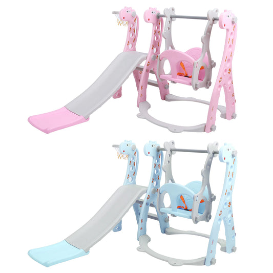 🛝 3-in-1 Toddler Slide & Swing Set with Basketball Hoop – Indoor & Outdoor Fun