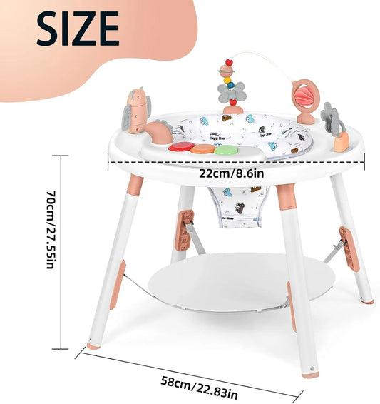 🧩 3-in-1 Baby Activity Center with Detachable Toys & 360° Rotating Seat