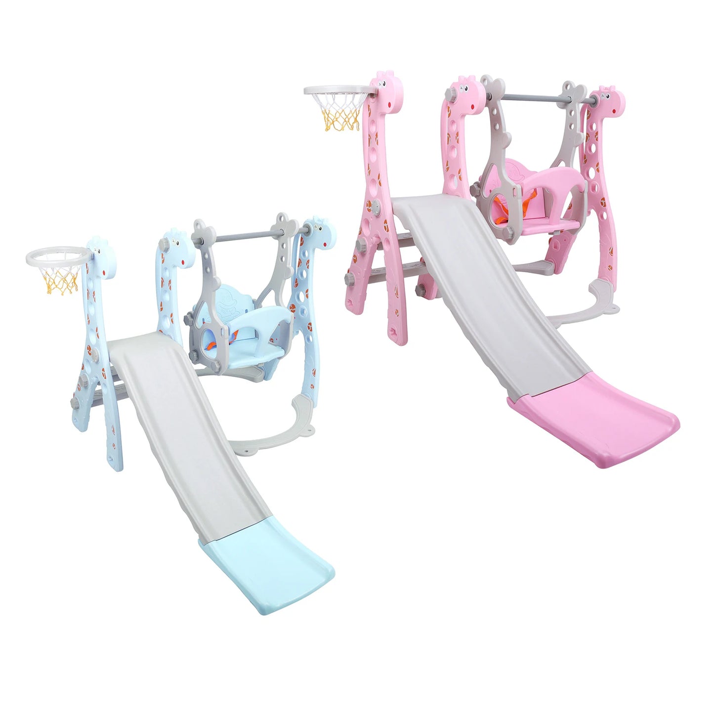 π 3-in-1 Toddler Slide & Swing Set with Basketball Hoop β Indoor & Outdoor Fun