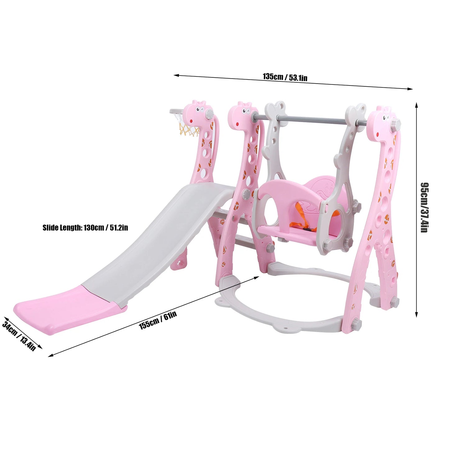 π 3-in-1 Toddler Slide & Swing Set with Basketball Hoop β Indoor & Outdoor Fun