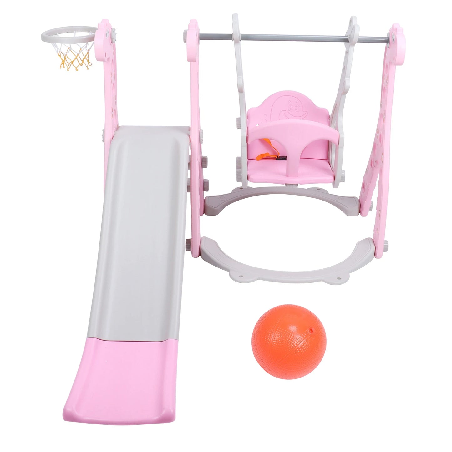 🛝 3-in-1 Toddler Slide & Swing Set with Basketball Hoop – Indoor & Outdoor Fun