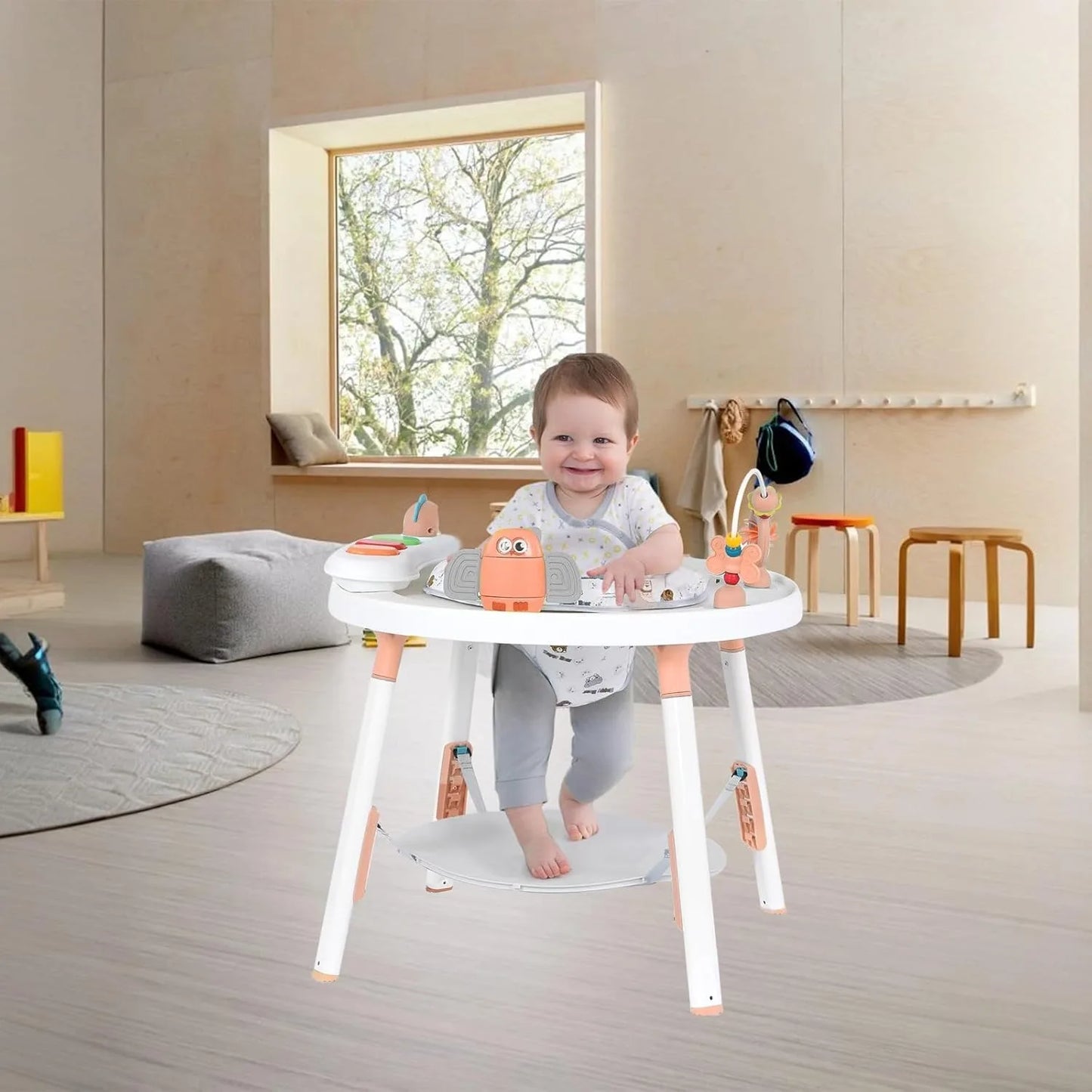 🧩 3-in-1 Baby Activity Center with Detachable Toys & 360° Rotating Seat