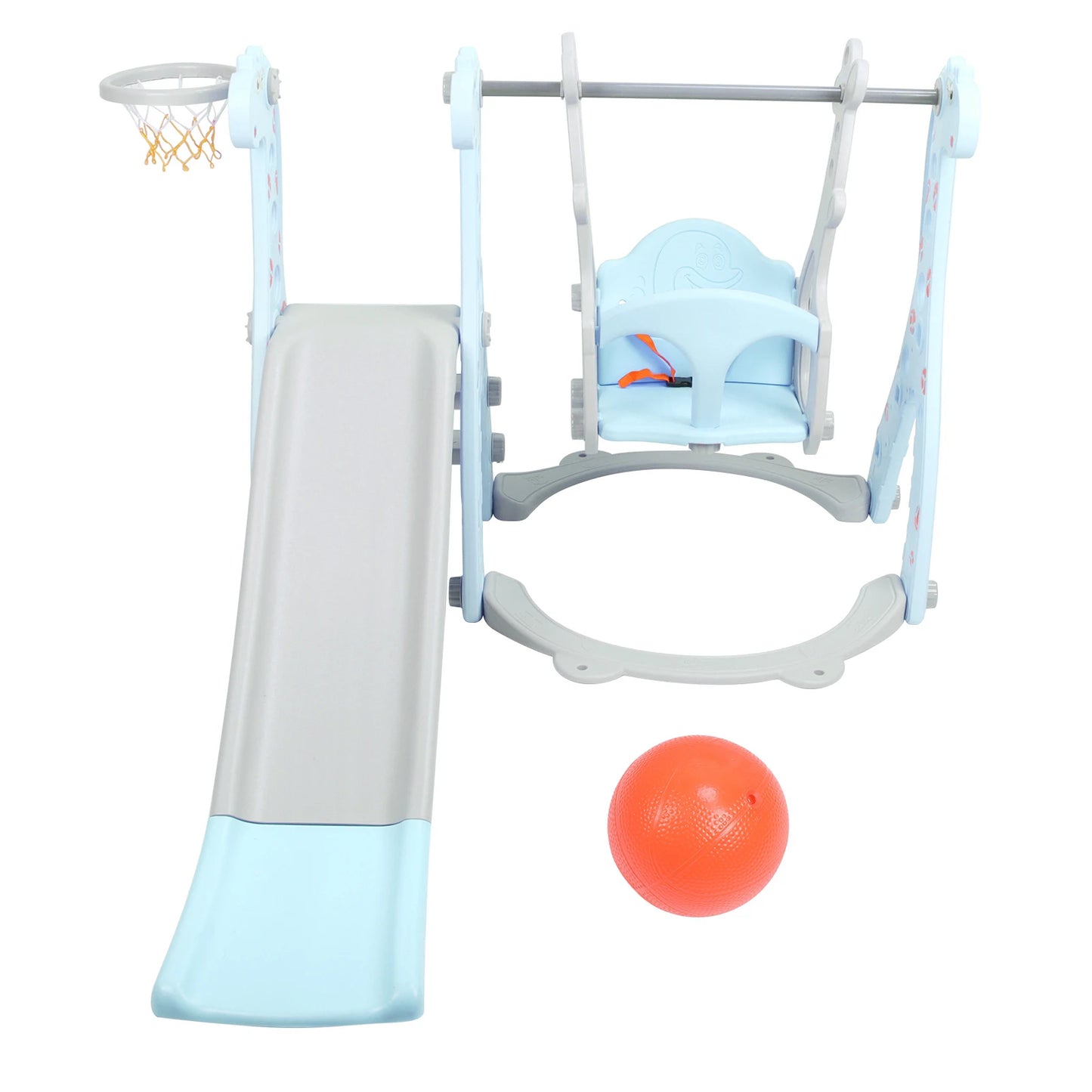 🛝 3-in-1 Toddler Slide & Swing Set with Basketball Hoop – Indoor & Outdoor Fun