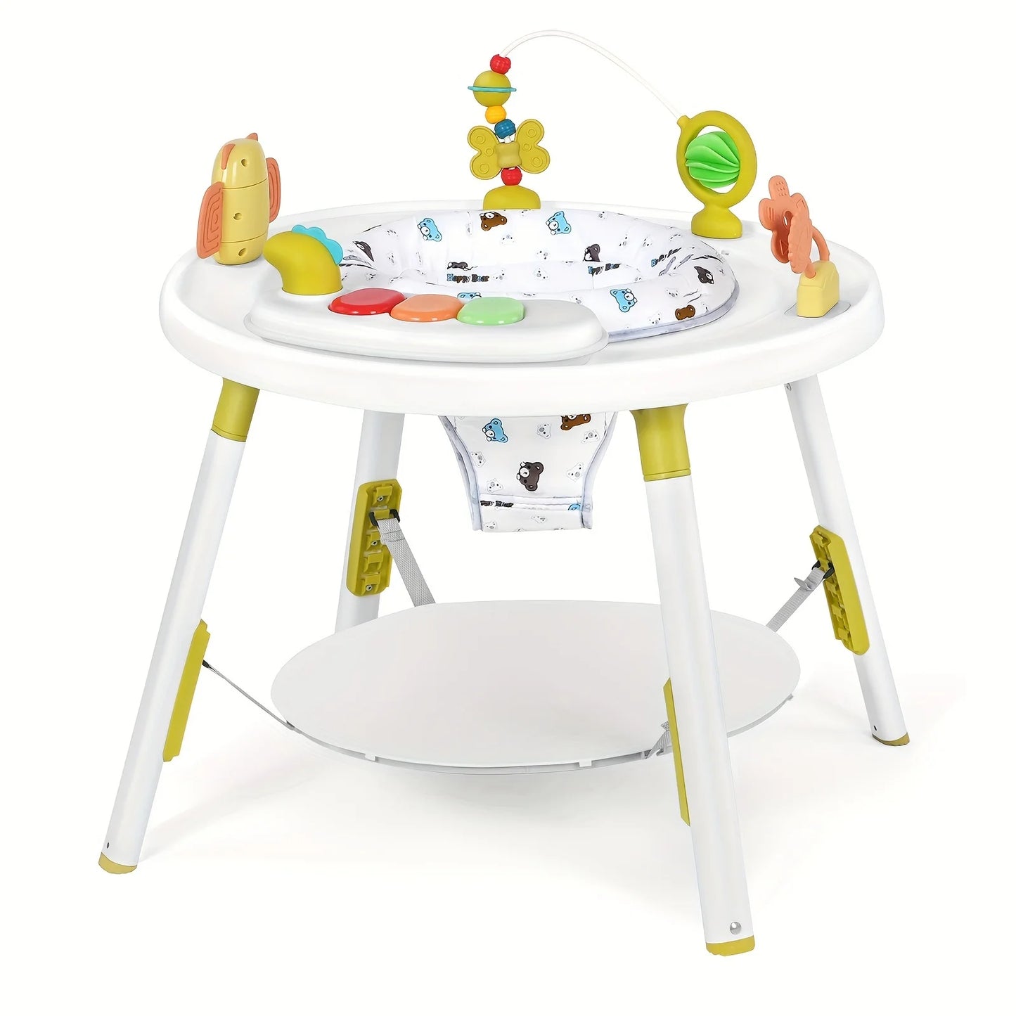 🧩 3-in-1 Baby Activity Center with Detachable Toys & 360° Rotating Seat